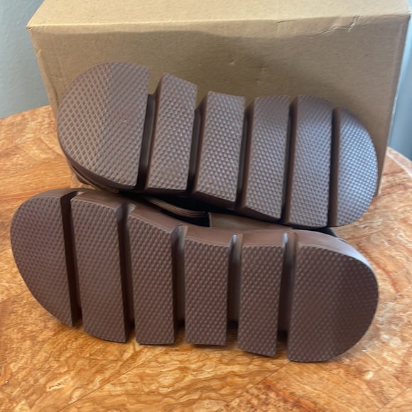 NIB    HZM | Coffee Lace-Up Super Soft Leather Platform Sandal   ZL840 - Picture 11 of 12